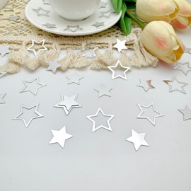 Werich Sliver Star Confetti Glitter Sprinkles for Party Table Scatters Decoration Birthday Baby Shower Wedding Party Decor- Shiny, PVC Five-Pointed Stars