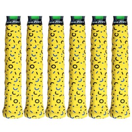 Alien Pros Tennis Racket Grip Tape (6 Grips) – Precut and Dry Feel Tennis Grip – Designer Tennis Overgrip Grip Tape Tennis Racket – Wrap Your Racquet for High Performance (6 Grips, Smiley)