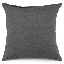 ATsense Set of 2 cushion covers, 80 x 80 cm, 100% washed cotton, dark grey pillowcase with zip, super soft premium and cosy cushion cover
