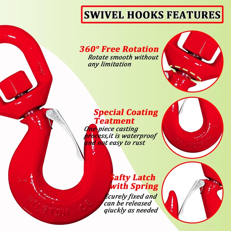 5 Ton Swivel Lifting Hook, 360 Degree Crane Swivel Hook