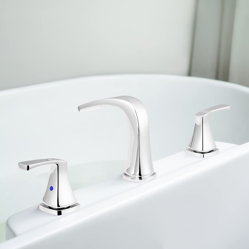 PARLOS 2-Handle Widespread Waterfall Roman Bathtub Faucet Tub Filler with