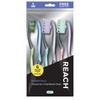 Reach Essentials Toothbrush with Toothbrush Caps, Multi-Zoned Angled Soft Bristles,