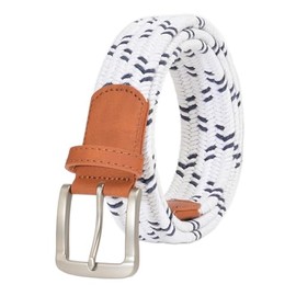 Men's Premium Stretch Belt (White and Dark Blue, 34-36)