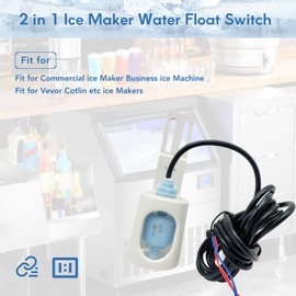 Upgrade 2 in 1 Ice Maker Water Float Switch with Temperature Sensor Built-in Fit for Most Commercial Ice Machines Fit for Vevor Cotlin etc Ice Makers Memiuyelay