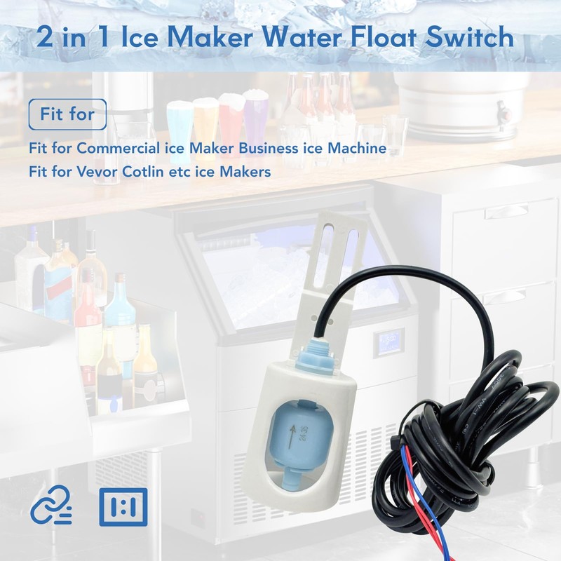 Upgrade 2 in 1 Ice Maker Water Float Switch with