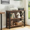 HOMBAZAAR 3-Tier Small Bookshelf, 35.4 Inch Short Book Shelf with