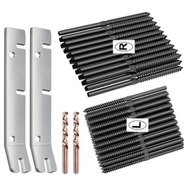 BLIKA 60 Pack T316 Stainless Steel Black Right&Left Handed Thread Swage Lag Screws for Wood Posts of 1/8" Deck Cable Railing Kit, Wire Railing Kit for Decks with Wrench, DIY Wood Baluster