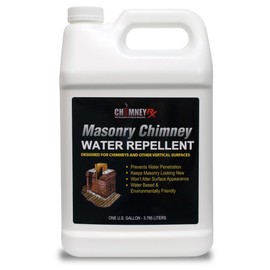 ChimneyRx 300119 Masonry Chimney Water Repellent - Siloxane Based, Non-Film-Forming, Breathable, and Transparent Waterproof Coating for Brick Chimneys & Other Vertical Surfaces - 1 Gallon