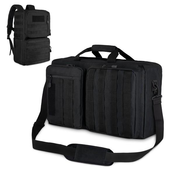 3 Way Tactical Backpack for Men,Convertible Briefcase for 15.6 Inch