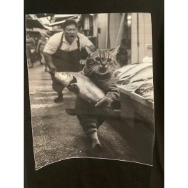 Unbranded Fish Market Kitty Cat  BRAND NEW  soft ALL sizes 100 % cotton shirt s. m. l, xl