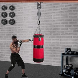 BeneLabel 360° Swivel Heavy Bag Ceiling Hanger with Spring 440 LBs Capacity Punching Bags Mount Spring Boxing Bag Beam Hanger with Carabiner