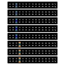 8 Stück Temperaturmesser Aquarium Thermometer Aufkleber Temperaturstreifen Selbstklebend Horizontaler, Wassertemperatur Thermometeraufkleber, selbstklebender Temperaturanzeige Klebethermometer