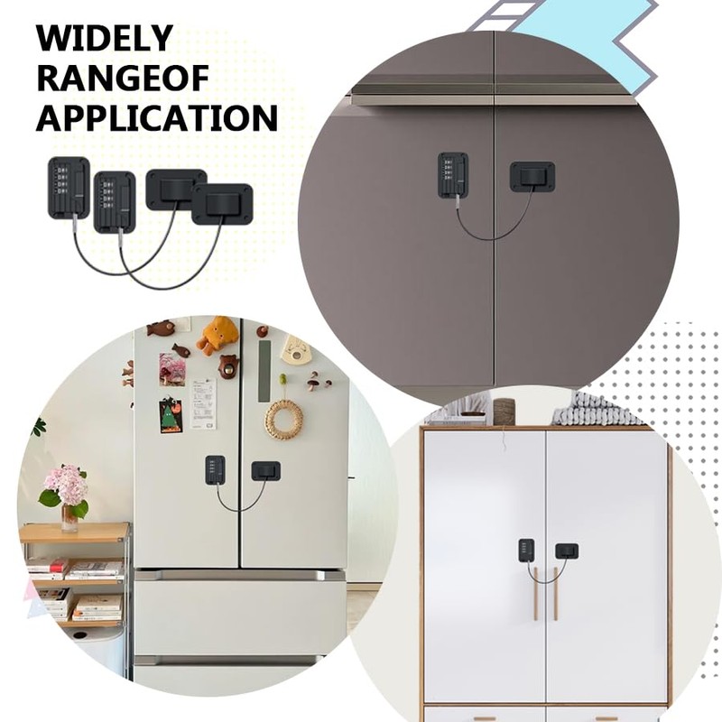 8 pcs Refrigerator Lock Fridge Freezer Door Lock with 4