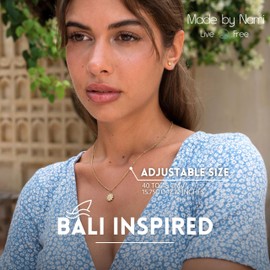 Made by Nami Mehrteiliges Schmuckset Boho Schmuck Damen Halskette Damen Anhänger und Ohrringe Gold Hängend aus Chirurgischem Edelstahl Hypoallergen & Wasserfest (Set 2.3)