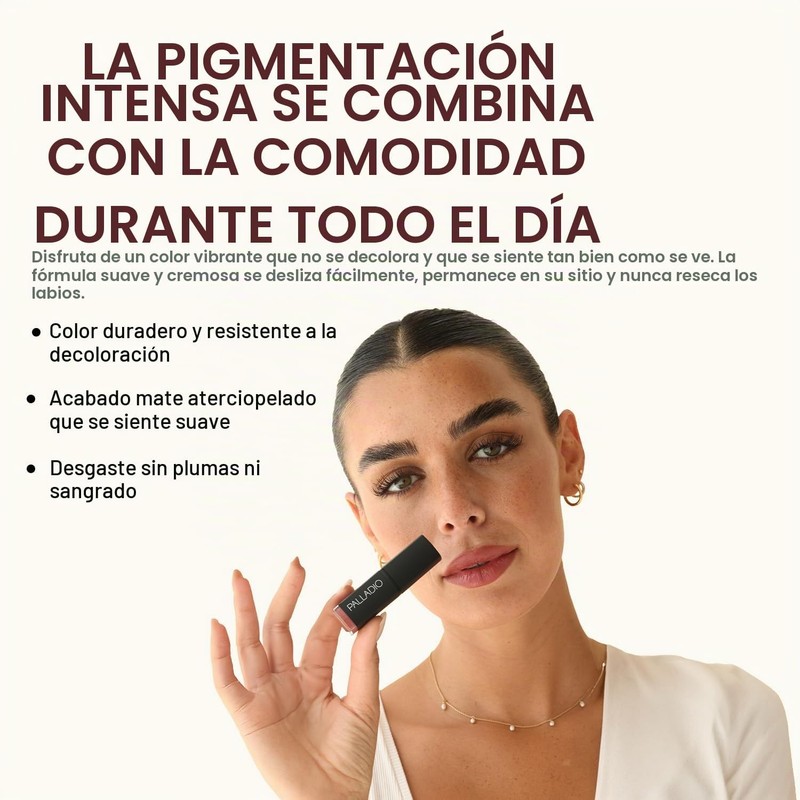 Palladio Labial Mate Cremoso de Larga Duración Plum Majesty