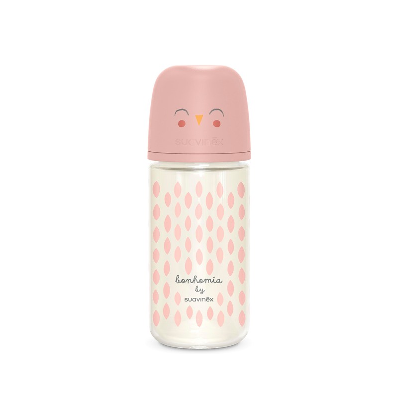 Suavinex, Biberón Anticólicos, 3 Meses, 8 Oz, Rosa