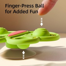 Ascnduup Suction Cup Spinner Toys for Babies - All Silicone Baby Spinners for High Chair, Airplane, Windows, Wall, Toddler Travel Toy, Spinning Fidget Toys, Sensory Bath Toy for Kids, Birthday Gift