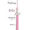 UIALECG Graduation Single Color Tassel with Date Drop 2025(Pink Tassel,Silver
