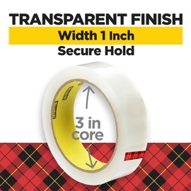 Scotch Transparent Tape, 1 in x 2592 in, 1 Roll