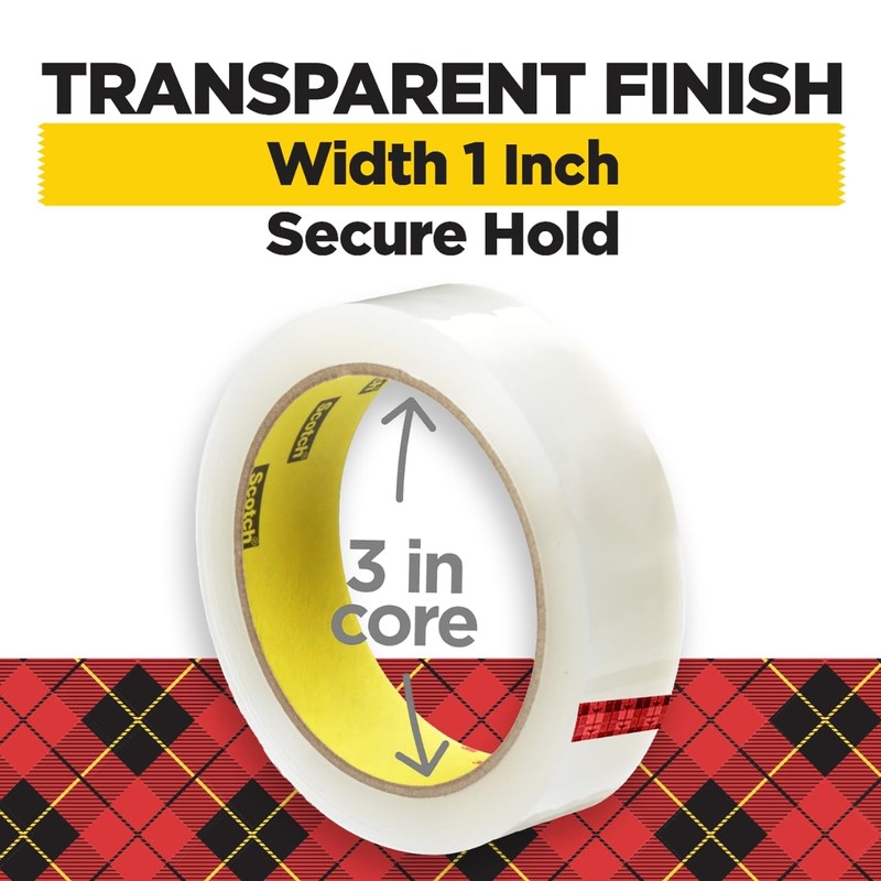 Scotch Transparent Tape, 1 in x 2592 in, 1 Roll