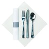 Hoffmaster 119956 Silver Metallic Cater Wrap Pre-rolled Linen-Like Napkin with