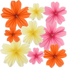 TIYIMIYUXU 9 Piece Set Paper Flowers Decorations for Wall,3 Sizes 8-14 inch Flower Decor Flower Wall Giant Flowers for Decoration,Classroom Decor
