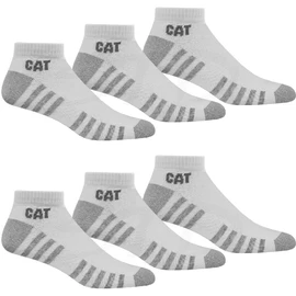 Cat Caterpillar 6 Pairs Work Light Trainers Socks Sizes 39-50 Thin Ankle High Reinforced Socks, 6 pairs of white, 39 - 42