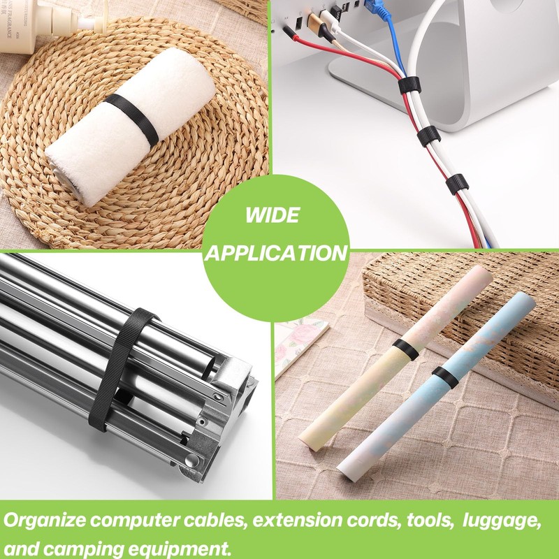 1/2in x 50ft Hook and Loop Roll Black Straps Ties