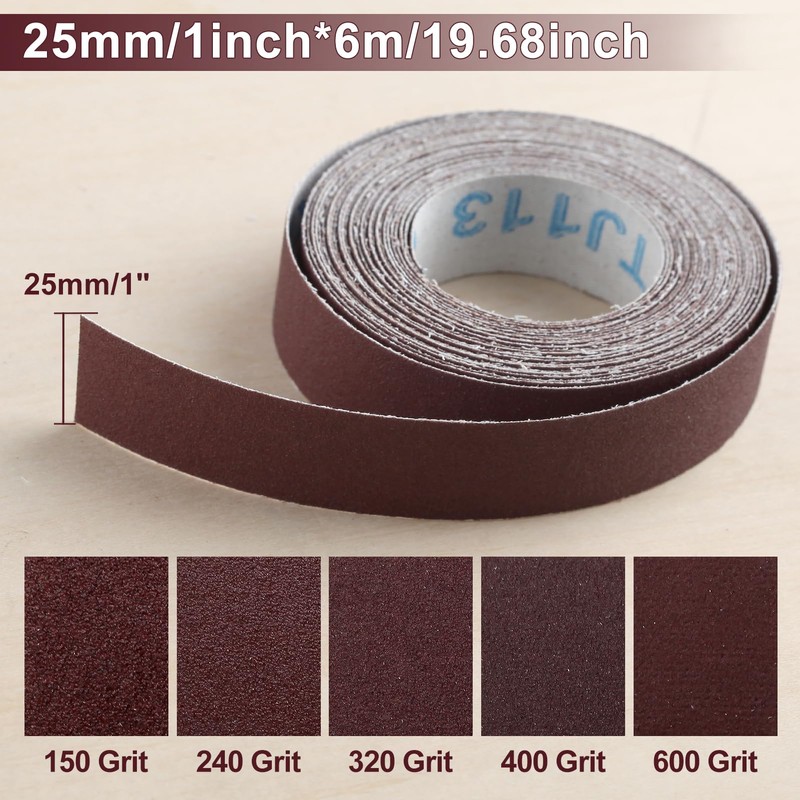 GOLD DEER Assorted Multi-Roll Sandpaper Roll in Box,Sandpaper Rolls,5 Grit