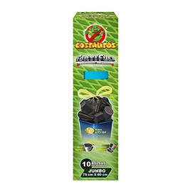 Costalitos Fortiflex Bolsas para Basura Jumbo con Jareta, Jumbo, color Azul/Gris/Negro, 75 x 90 cm