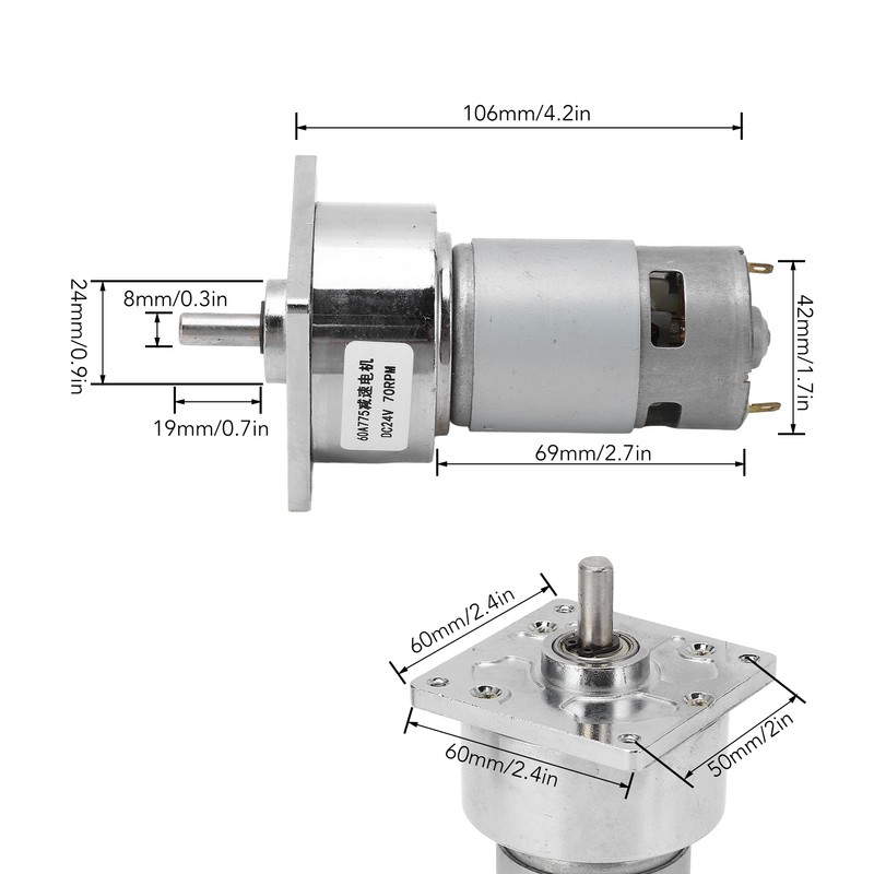 DC Geared Motor Self Locking Aluminum Alloy Shell Brass Coil