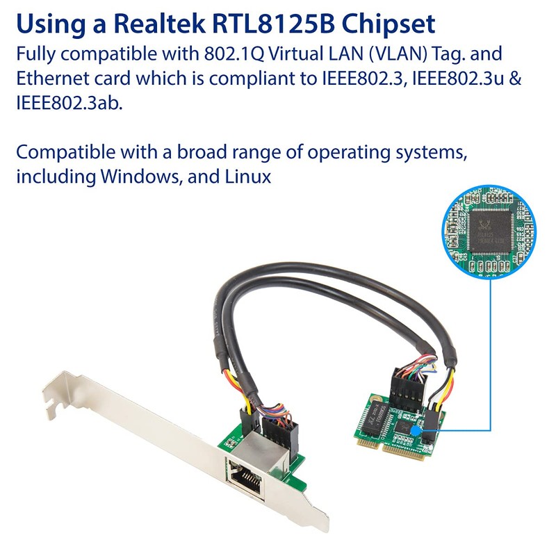 IO CREST 2.5 Gigabit Ethernet Mini PCI-E Network Controller Card