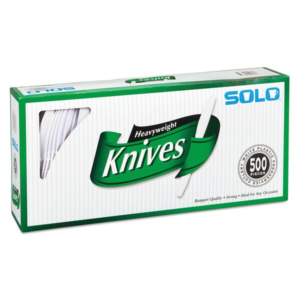 SOLO Cup Company - Heavyweight Plastic Cutlery, Knives, White, 7 in, 500/Carton 827271 (DMi CT