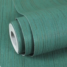 Yancorp 23.6"x393.7" Grasscloth Teal Textured Peel and Stick Wallpaper (64.58 Sq Ft) Silk Self Adhesive Vinyl Contact Paper for Kitchen Cabinets, Furniture, Walls