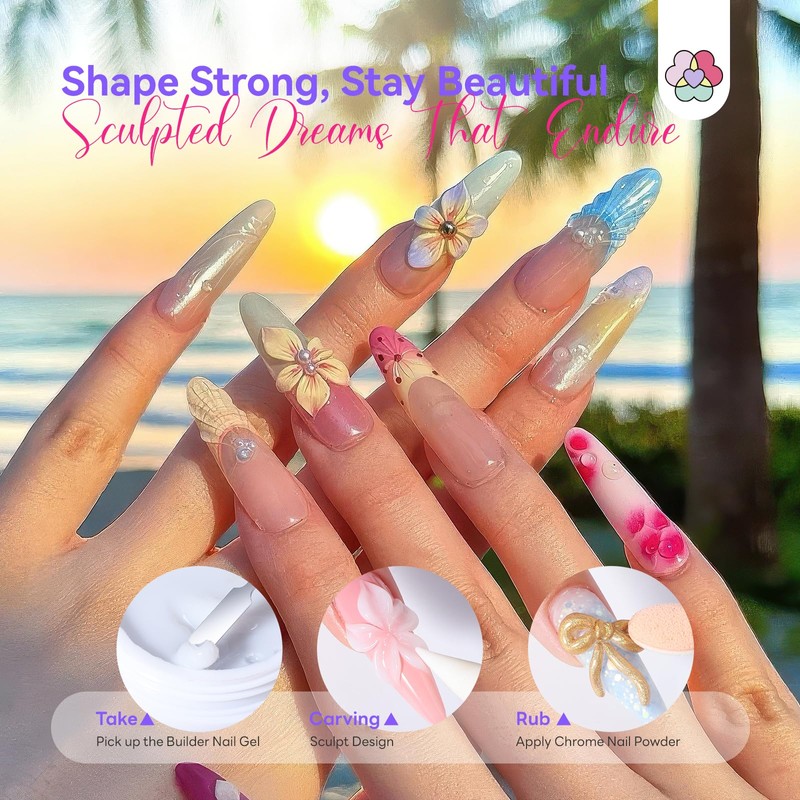 SAVILAND White Solid Builder Nail Gel Kit: Non-Sticky 60 g