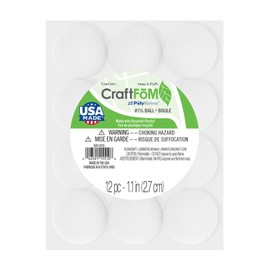 FloraCraft CraftFÅM 12 Piece Ball 1.1 Inch White