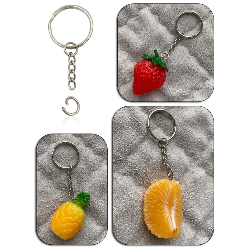 Key Ring with Chain and Open Jump Rings 1 inch,