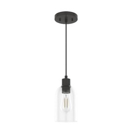 Hunter - Lochemeade 1-light Noble Bronze, Mini Pendant Light, Dimmable, Modern Style, Cylinder Shaped, for Bedrooms, Kitchens, Dining, Living Rooms - 19202