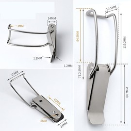 4pcs Toggle Latch Catch Lock,Spring Toggle Latch Hasp,Stainless Steel Tension Clasp,for Toolboxes,Drawers Reinforcement Latch-Hook length54.5mm,length119.2mm