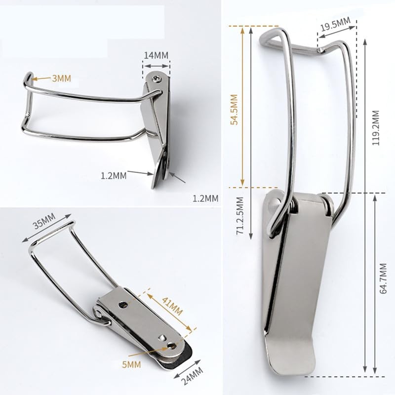 4pcs Toggle Latch Catch Lock,Spring Toggle Latch Hasp,Stainless Steel Tension