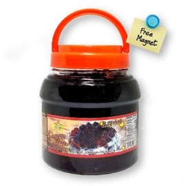 Bolle Coffee Jelly Topping Boba Bubble Tea Ingredient 35 Ounce with 1 Round Colorful Refrigerator Magnet (2-Piece Set)