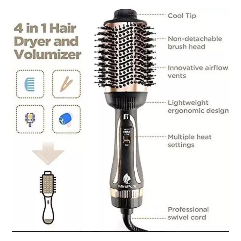 MiroPure Cepillo Secador De Cabello Y Voluminizador Miropure