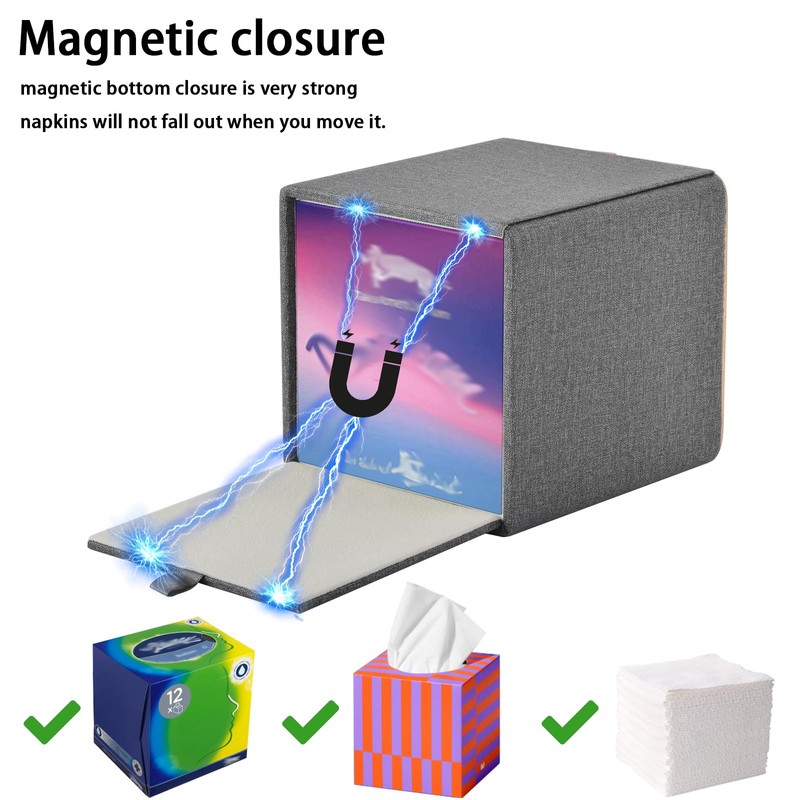 XNONE Tissue Box Cover Pu Leather Tissue Box Holder Square