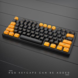 Rdxone PBT Keycaps Set CSA Profile 150 Keys Doubleshot Custom Keycaps for Cherry Gatron MX Switches for 61/64/68/84/87/96/104/108 Mechanical Keyboard Black Orange