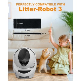 6 Pack Carbon Filters Replacement Compatible with Litter-Robot 3, Activated Carbon to Absorb Odors, LR 3 Accessories and Necessities