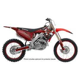 2013-2024 CRF 50 Flaming Gearhead Red Senge Graphics Complete Kit Compatible with Honda