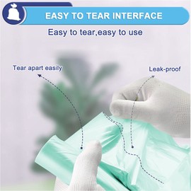 XUXRUS 5l Bin Bags Pedal Bin Liners Small 60 Counts Plastic Garbage Bags Wastebasket Toilet Mini Bin Liners for Bathroom Bedroom Office,Fit 5 6 7 8 Liter,Light Green