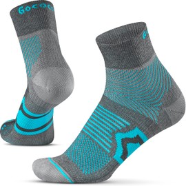 Gococo Trail Running and Running Socks for Trail Running, Supports Ankle Joint, Breathable, Sweat-Wicking for Men and Women, gray