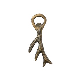 Creative Co-Op 6" L Cast Aluminum Antler Bottle Opener, Antique Gold Finish