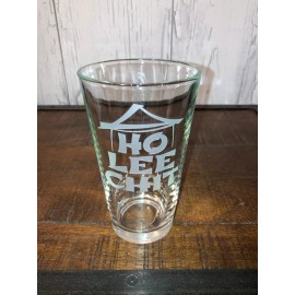 Handmade New Funny Oriental Sandblast Etched "HO LEE CHIT" Pint Glass